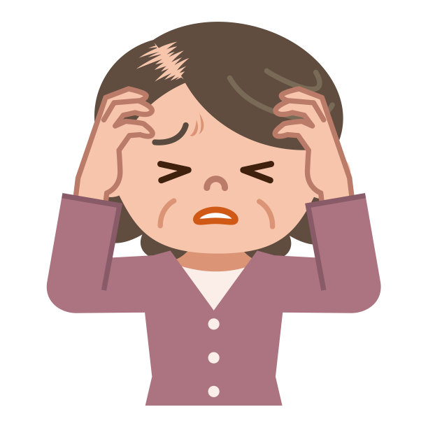 患有脱毛的老年妇女图片下载