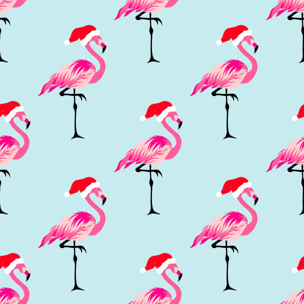 圣诞背景与火烈鸟图片下载