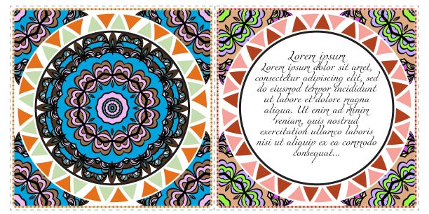 复古请柬或婚礼卡片。向量illustatration。前面和后面。图片下载