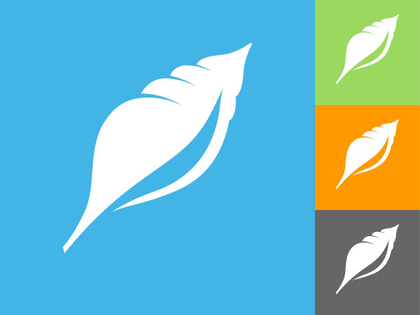 贝壳平面图标上的蓝色背景图片下载