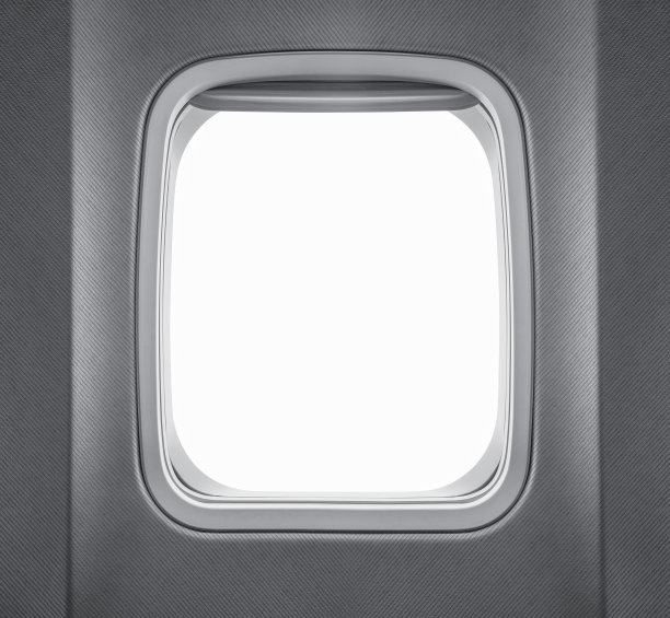 飞机窗口隔离在白色背景图片下载