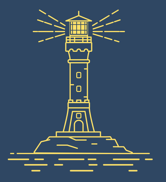 灯塔塔线艺术矢量。图片下载