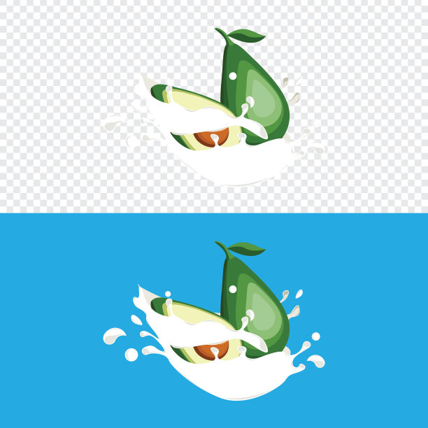 牛油果泼入新鲜牛奶图片下载