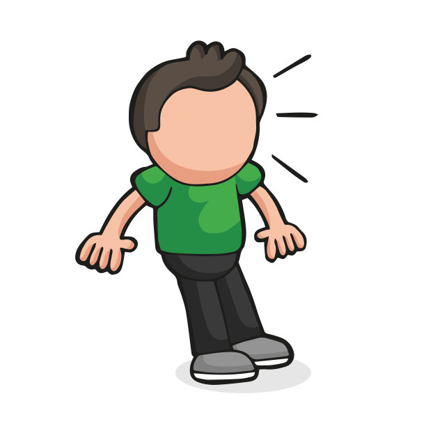 矢量手绘漫画的男子震惊和惊讶图片下载