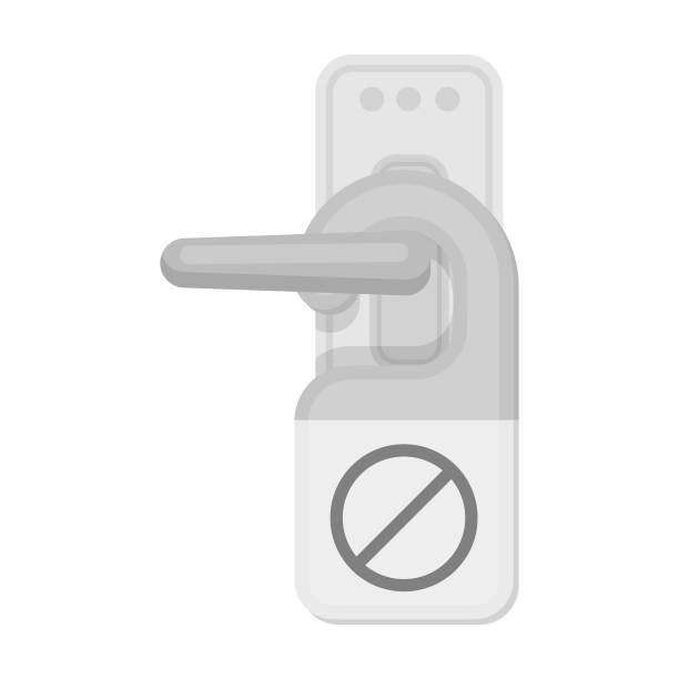 请勿干扰标志图标在单色风格孤立的白色背景。酒店符号股票矢量插图。图片下载