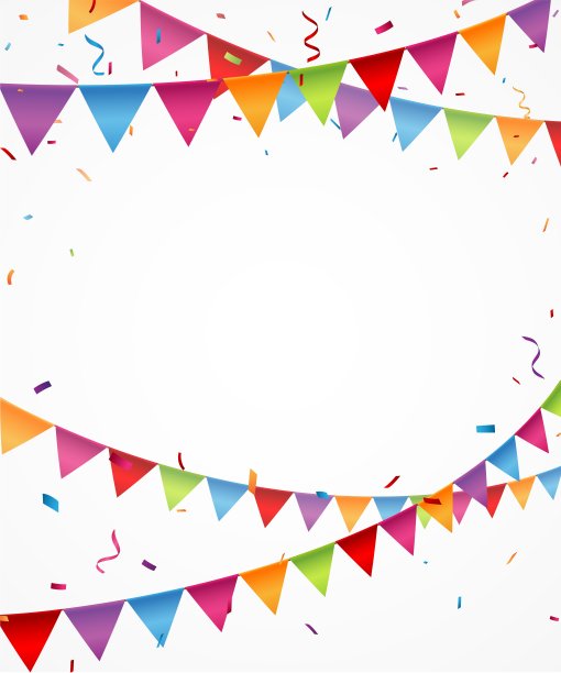 彩旗纸屑庆典背景图片下载