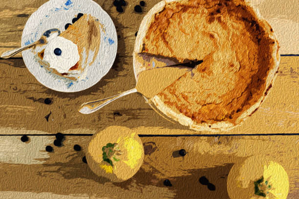 新鲜的自制南瓜派图片下载