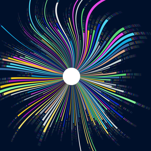 彩色径向色带图案图片下载