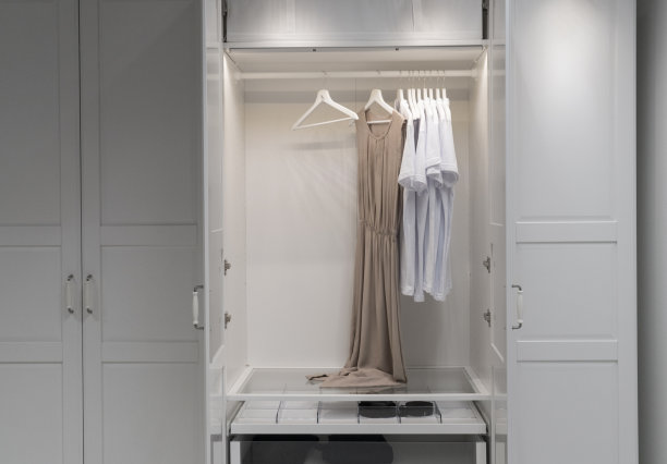 衣橱里挂着白色t恤图片下载