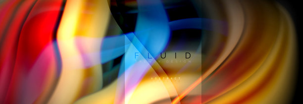 彩虹流体抽象形状，液体颜色设计，彩色大理石或塑料波浪纹理背景，商业或技术演示或web小册子封面设计的彩色模板，壁纸图片下载