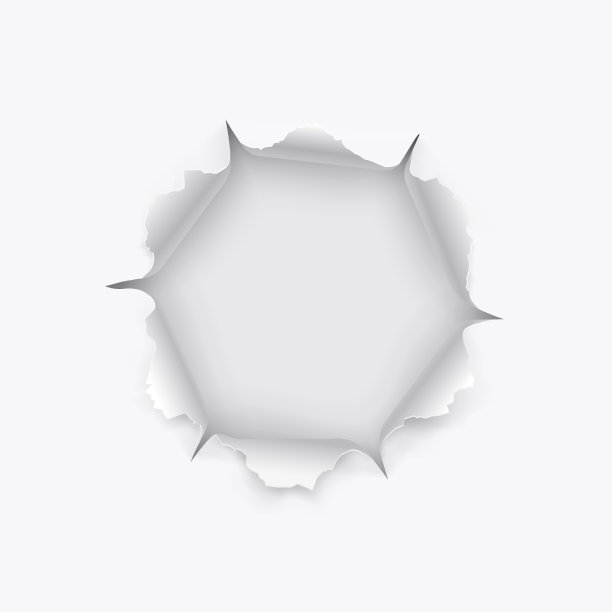 在纸上撕开一个洞，有阴影的边缘图片下载