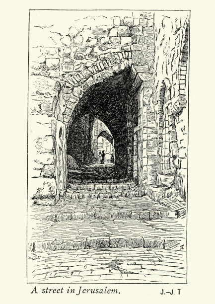 19世纪的耶路撒冷老街图片下载