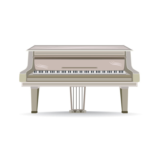 矢量平面插图的大钢琴乐器素材图片