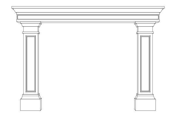 从壁柱拱。矢量插图轮廓。图片下载