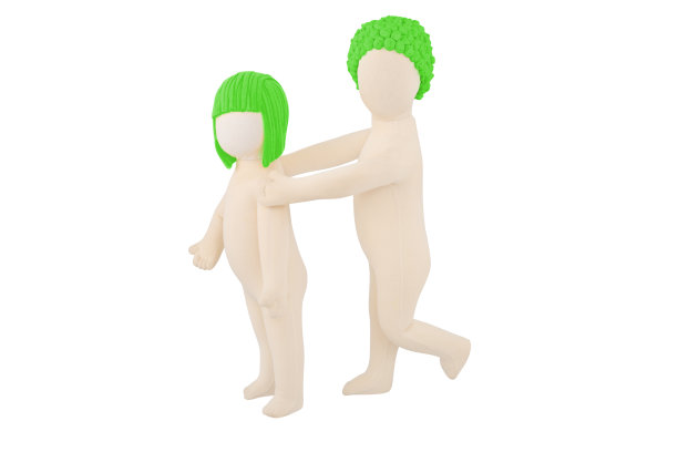 布夫妇儿童人体模型/娃娃隔离在白色图片下载