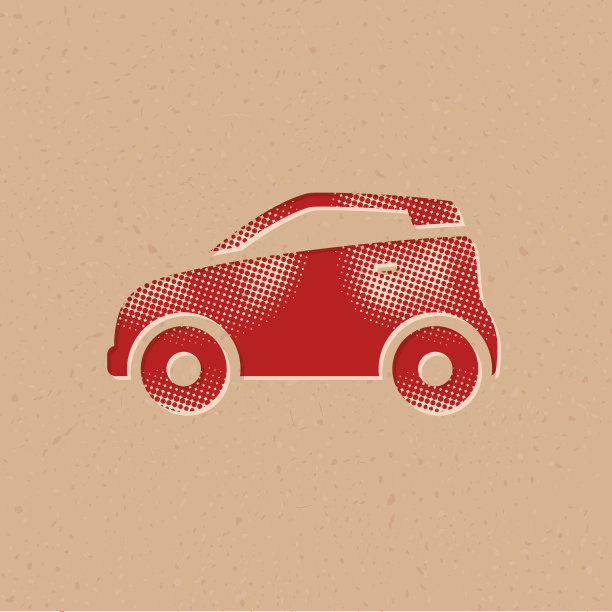 半色调图标-绿色汽车图片下载