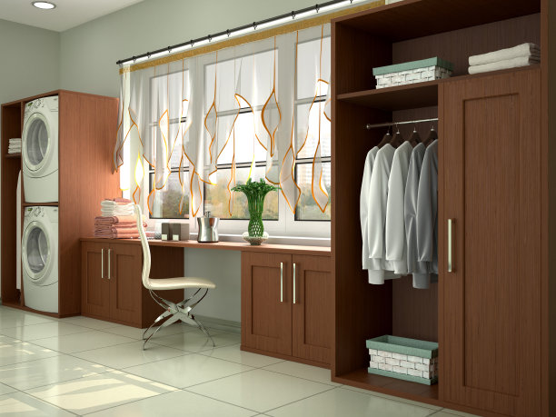 设计清洗室。3 d插画家图片下载
