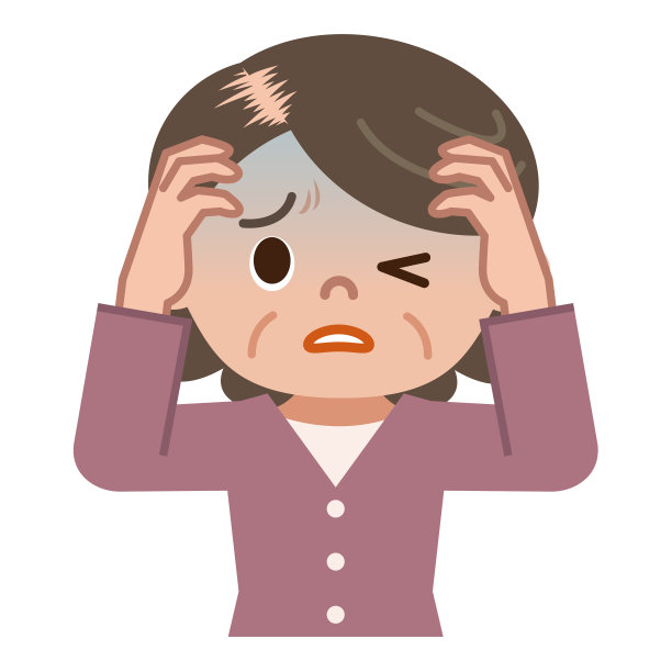 患有脱毛的老年妇女图片下载