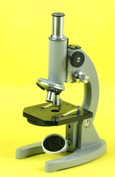 显微镜下分离在黄色背景上图片下载