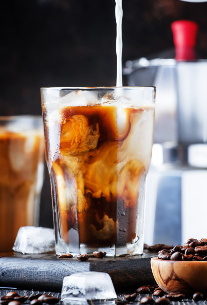 咖啡加冰和牛奶图片下载