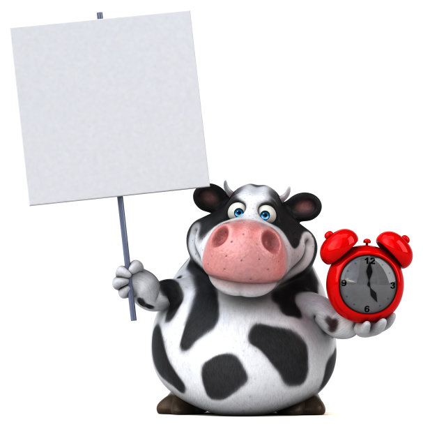 有趣的牛- 3D插图图片下载