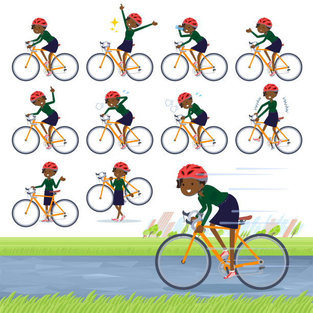 平型商业黑人女性公路自行车图片下载