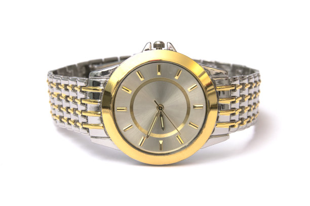 金色手表孤立在白色图片下载