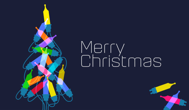 圣诞树灯问候图片下载