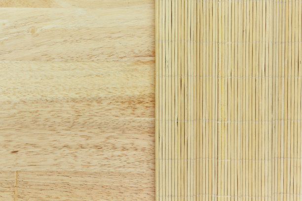 竹寿司席日本和中国传统生活方式放在木制顶视图上图片下载