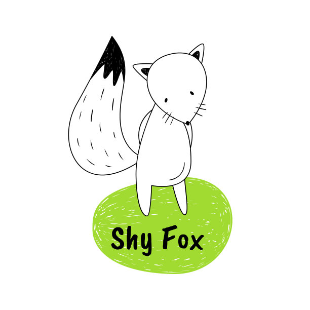 矢量插图害羞的狐狸。这幅漫画的风格。用手画图片下载