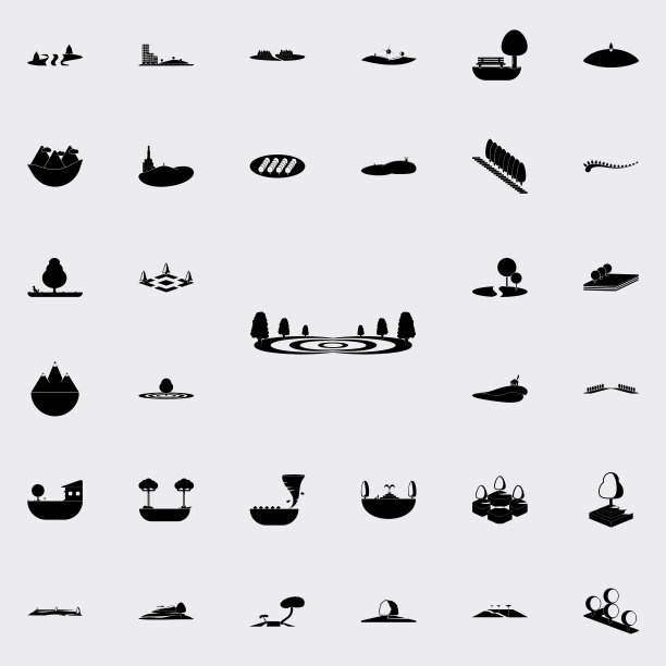 一个公园图标。公园和景观图标普遍设置为网络和移动图片下载