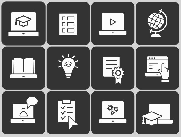 E-learning远程教育图标图片下载