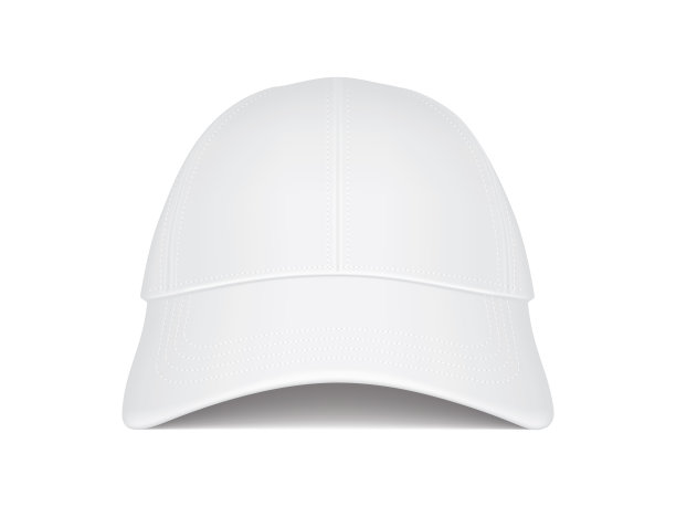 白帽上的白色背景前视图矢量图片下载