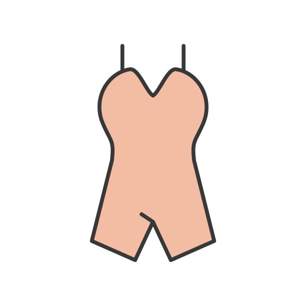 女性紧身衣内衣填充颜色轮廓可编辑笔画图片下载