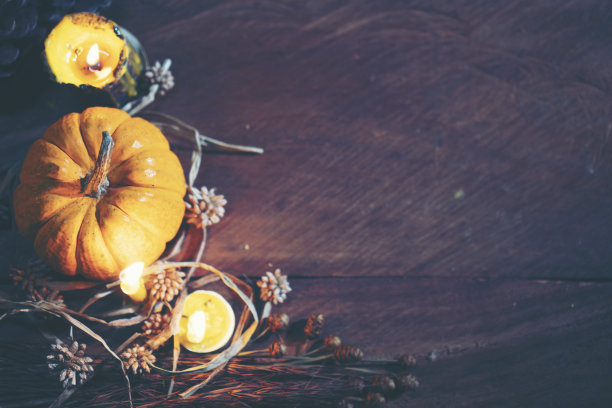 万圣节概念图片与南瓜，复古滤镜图像图片下载