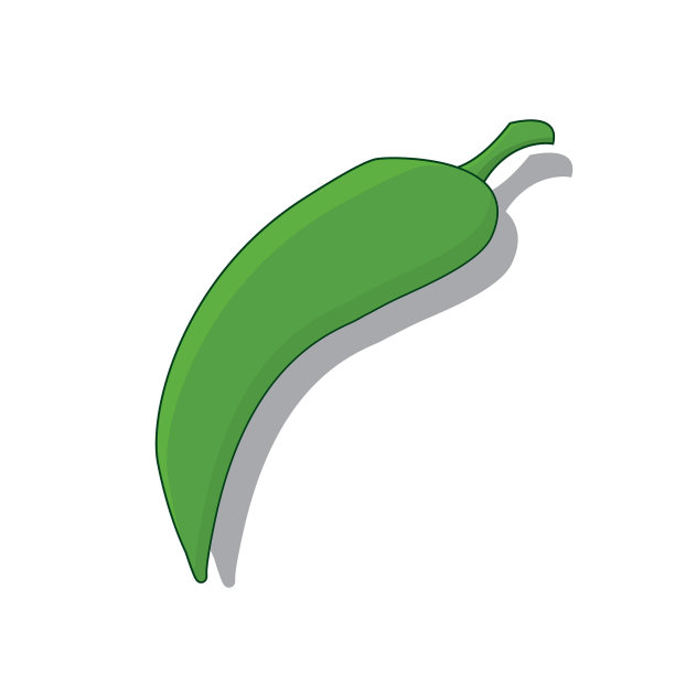 辣椒矢量图标辣椒平坦，蔬菜矢量图标插图绿色图片下载