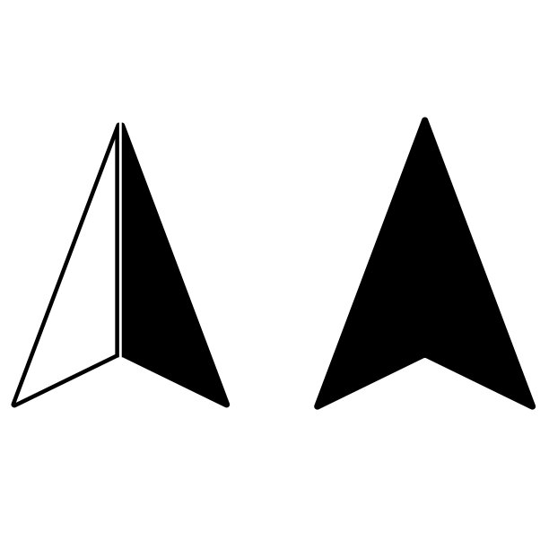 箭头导航图标，剪影在白色的背景图片下载