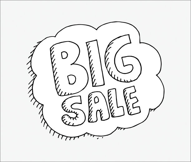 手绘大减价卡通插图图片下载