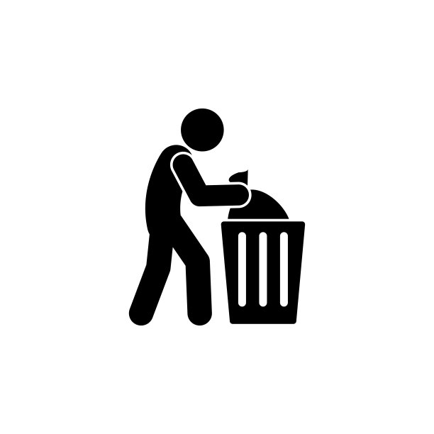 男人扔垃圾图标。用于移动概念和Web应用程序的男人清洁图标元素。图片下载