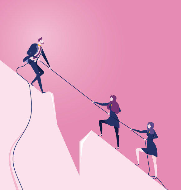 领导帮助业务团队-概念业务矢量插图图片下载