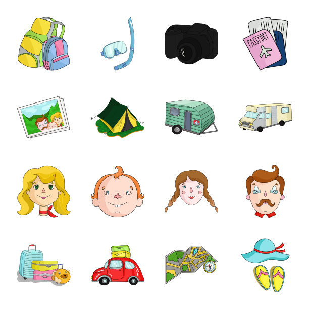 家庭假日卡通图标为设计集合。娱乐和设备。矢量符号股票网页插图。图片下载