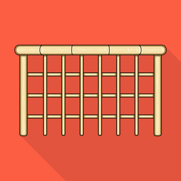 一个木制的栅栏。一个不同的栅栏单一图标在平面风格矢量符号股票插图web。图片下载
