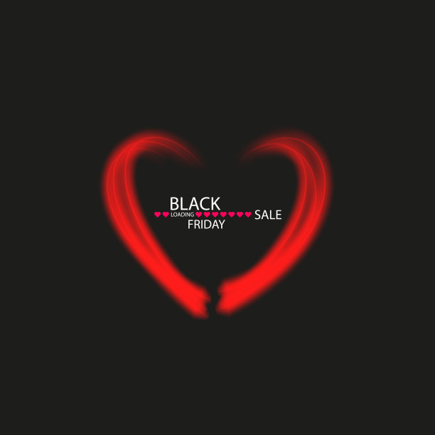 插图的孤立线艺术心脏图标与文本黑色星期五图片下载