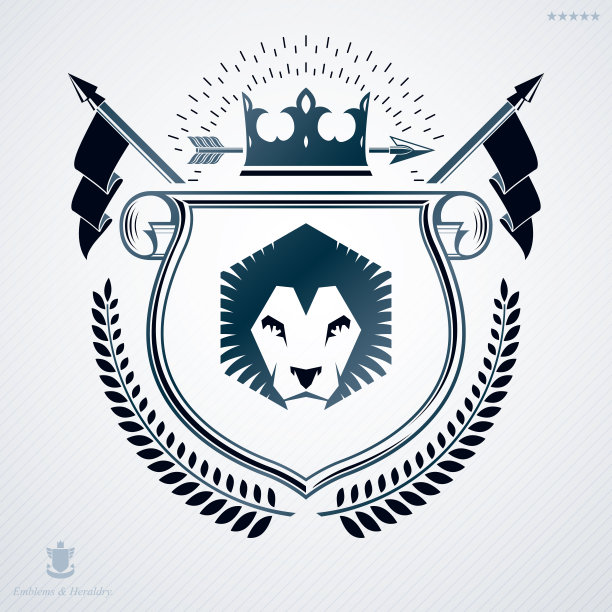 纹章纹章，复古矢量徽章。图片下载