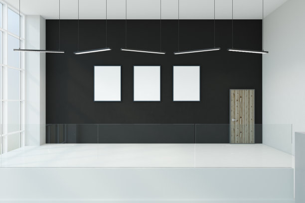 带有海报的现代室内设计图片下载