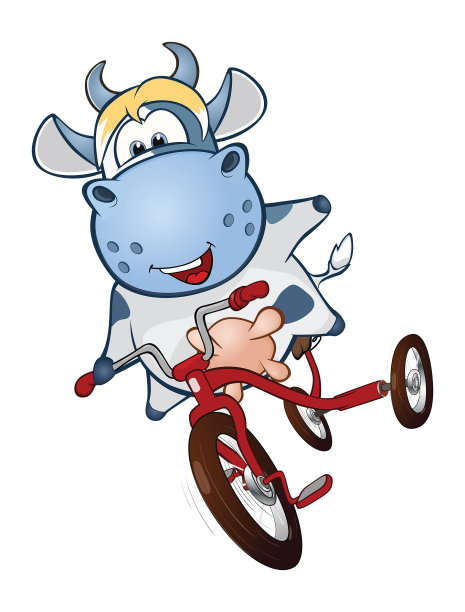 可爱奶牛卡通人物插画图片下载