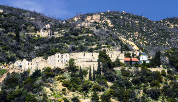 希腊阿陀斯山的俄罗斯飞人图片下载