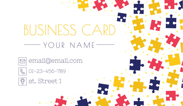 拼图名片模板。创造力和创新。明亮的聪明的设计图片下载