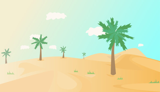 夏日的风景与棕榈树图片下载