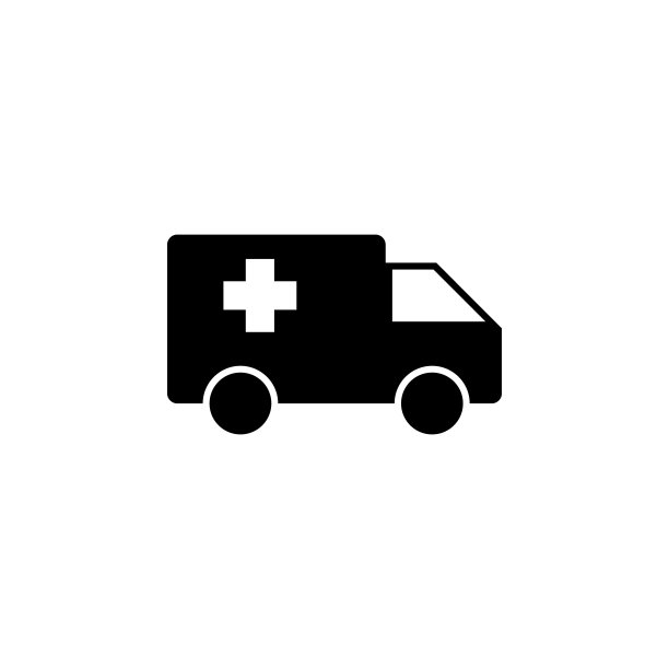 救护车图标：用于网站或移动应用的扁平风矢量图图片下载